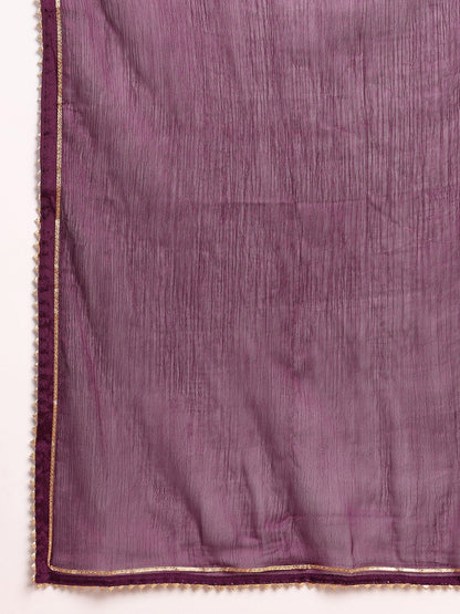 Women's Silk Blend Embroidered Kurta Pant With Dupatta
