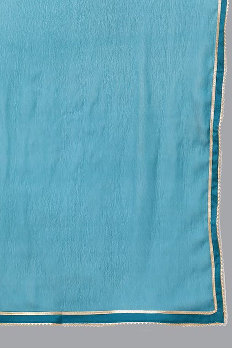 Women's Silk Blend Embroidered Kurta Pants With Dupatta