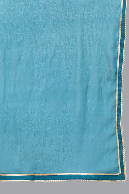 Women's Silk Blend Embroidered Kurta Pants With Dupatta
