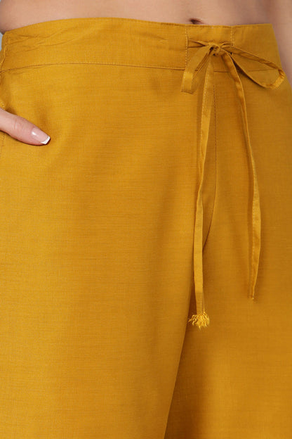 Women's Silk Blend Yoke Design Kurta Palazzos With Dupatta