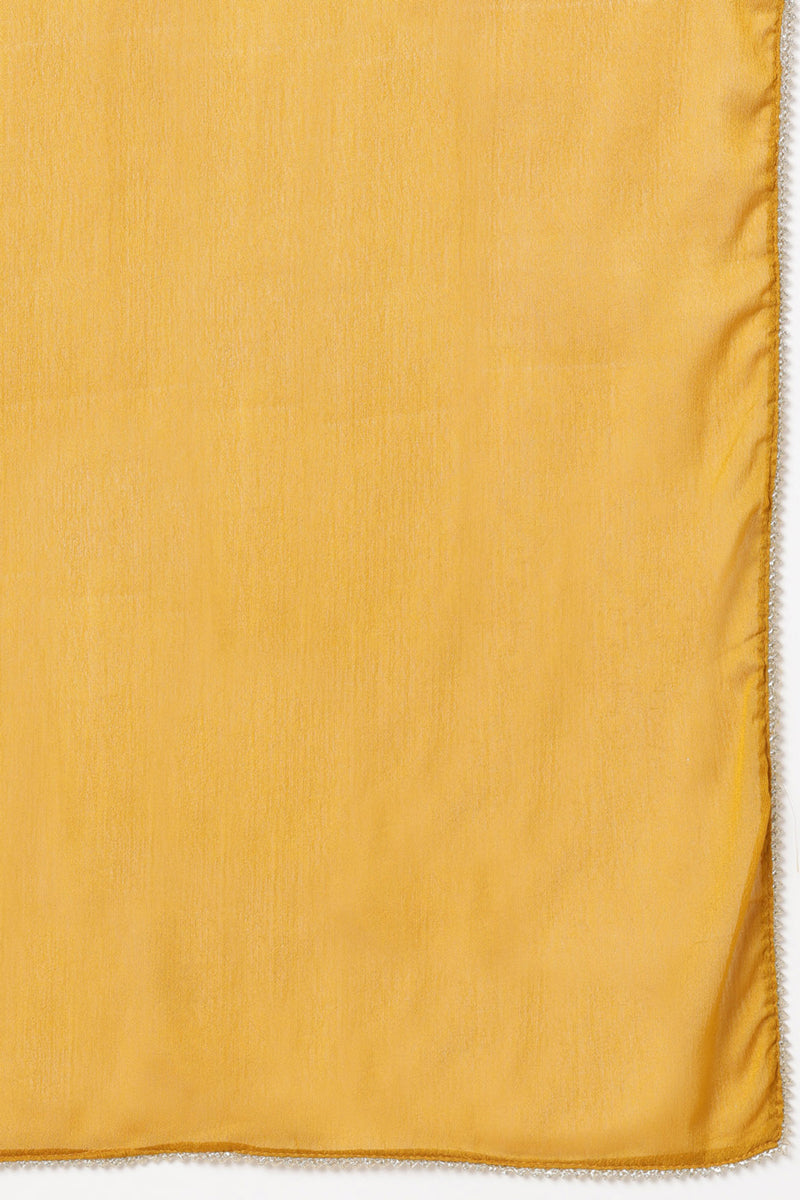 Women's Silk Blend Yoke Design Kurta Palazzos With Dupatta