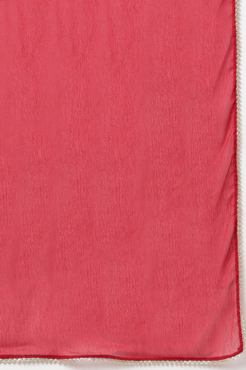 Women's Silk Blend Yoke Design Kurta Palazzos With Dupatta