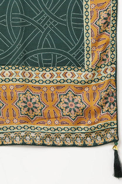 Women's Silk Blend Embroidered Ethnic Motifs Kurta Pants With Dupatta