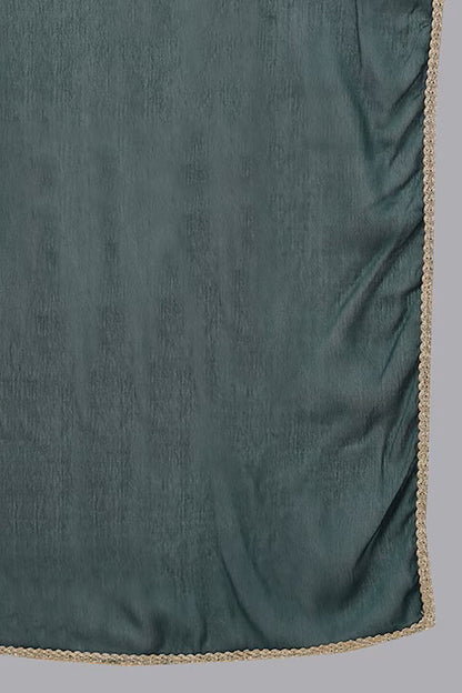 Women's Silk Blend Yoke Design Kurta Pants With Dupatta