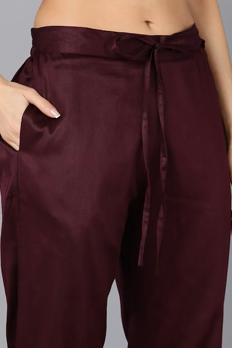 Women's Silk Blend Embroidered Kurta Pants With Dupatta