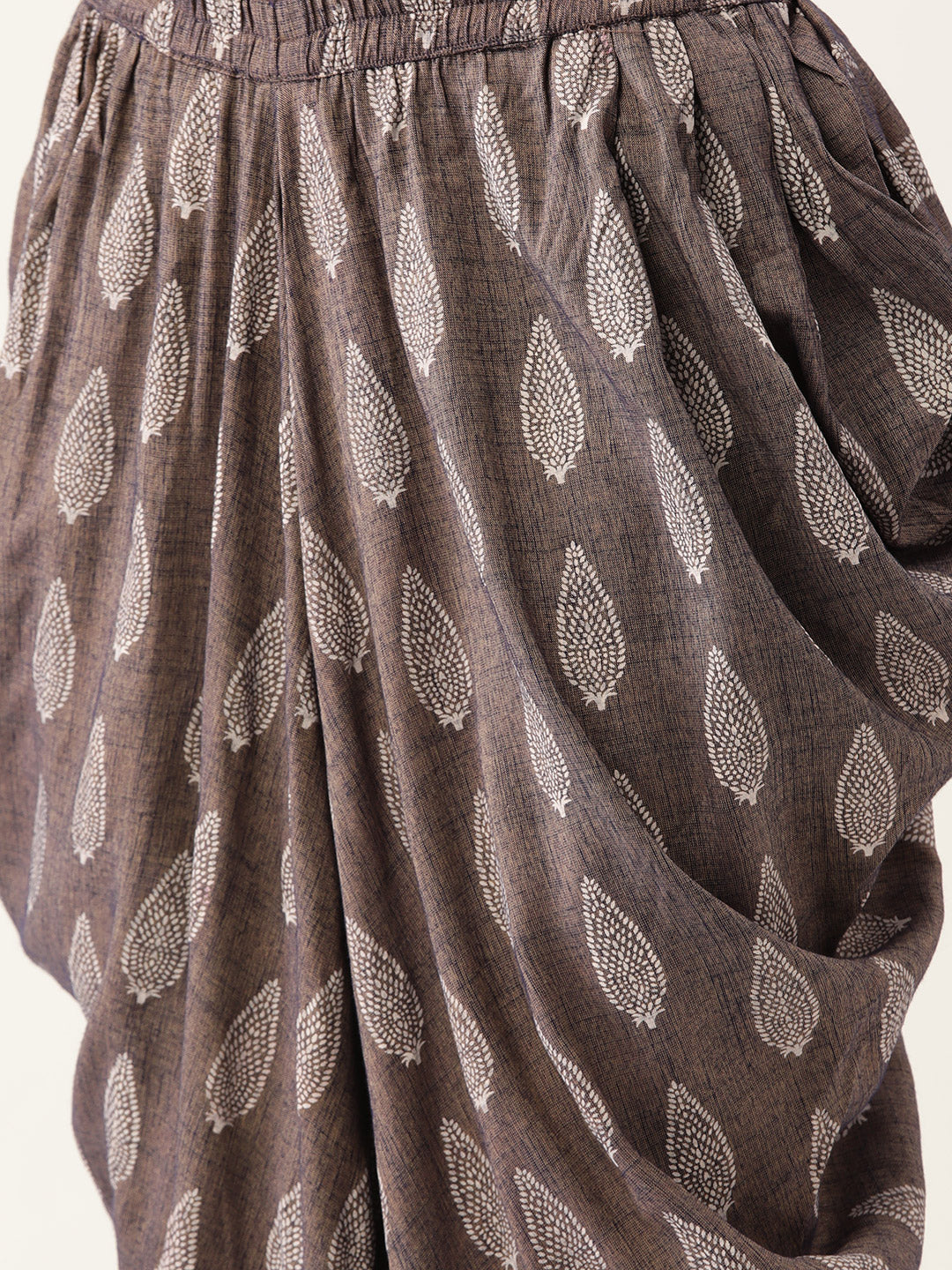 Women's Purpal Color Rayon Blend Printed Kurta Dhoti Pant With Dupatta
