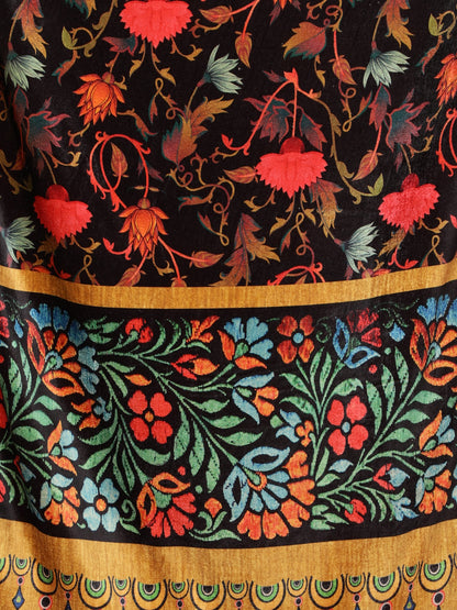 Women's Multicolored Polyster Velvet  Digital Printed Dupatta
