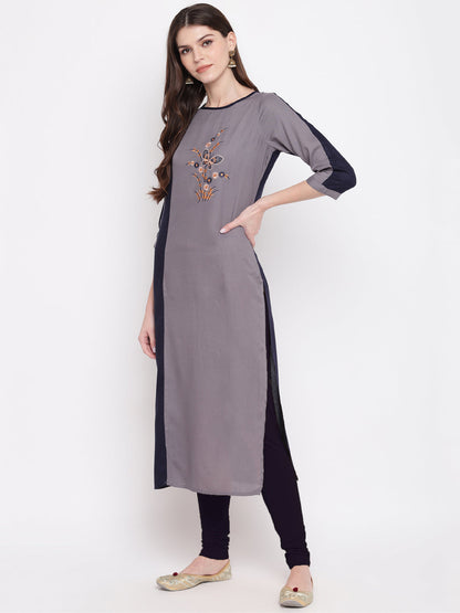 Women's Blue & Grey Kurta By Vbuyz- (
