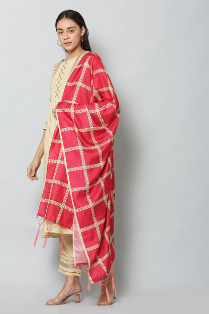 Women's Pink Color Art Silk Digital Printed Dupatta
