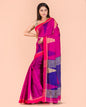 Women's Pink Cotton Blend Handloom Saree