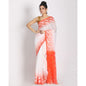 Women's White Cotton Silk Jamdani Saree