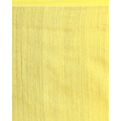 Women's Yellow Hand Woven Cotton Silk Jamdani Saree