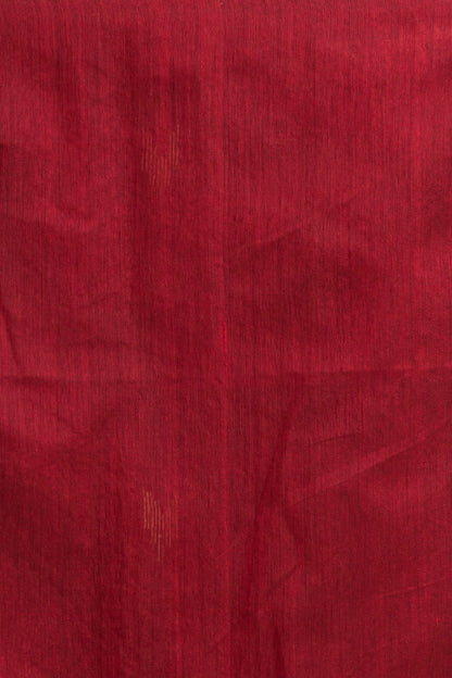 Women's Maroon Cotton Blend Handloom Saree