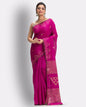Women's Pink Cotton Blend Handloom Saree