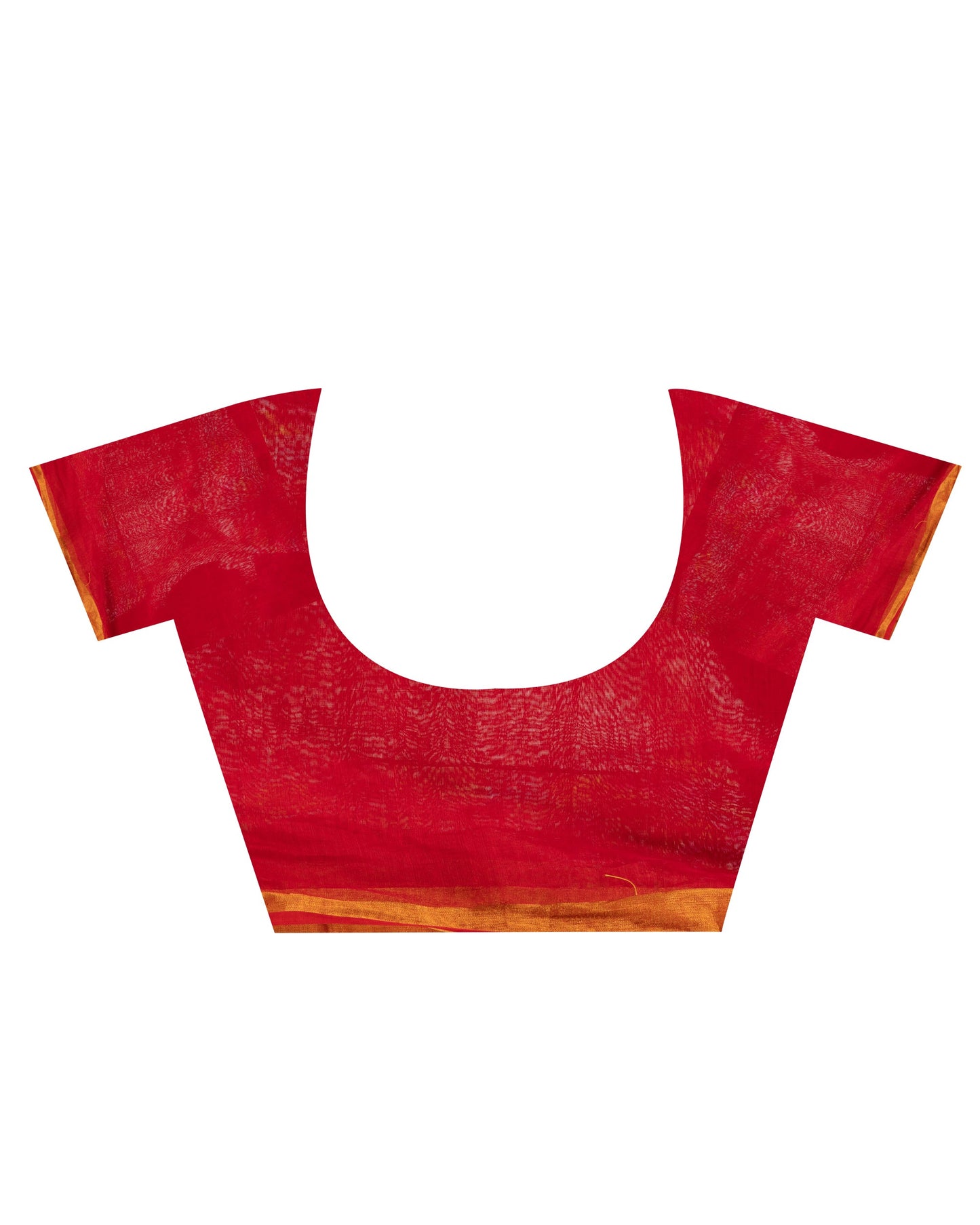Women's Red Cotton Blend Handloom Jamdani Saree
