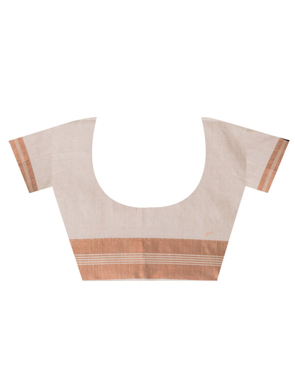 Women's White Handloom Cotton Tangail Saree