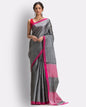 Women's Grey Hand Woven Cotton Blend Tissue Saree