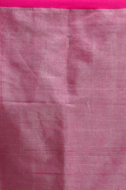 Women's Grey Hand Woven Cotton Blend Tissue Saree