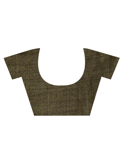 Women's Rifle Green Hand Woven Cotton Blend Tissue Saree