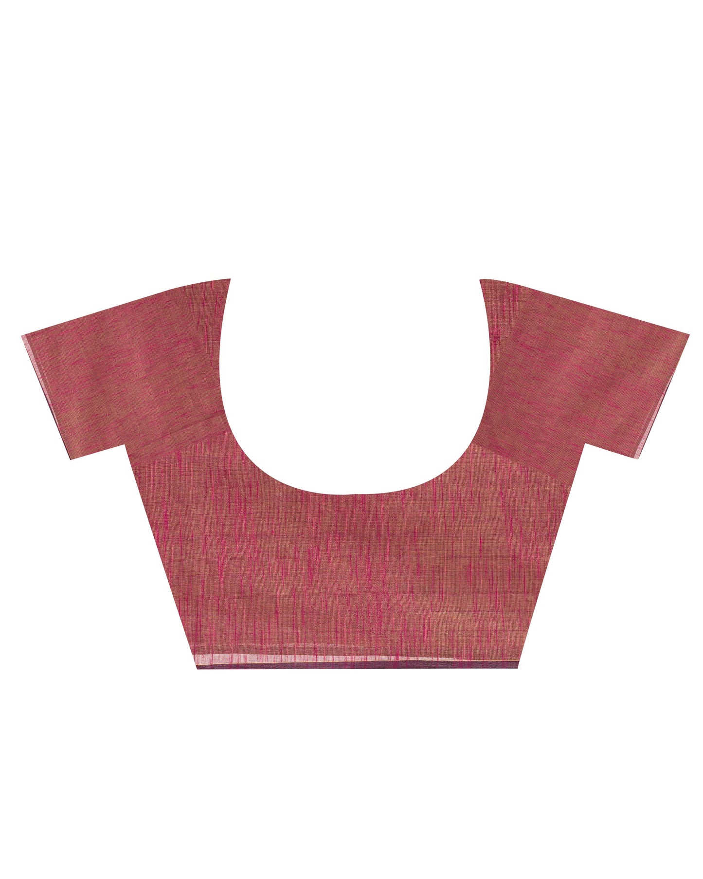 Women's Pink Hand Woven Cotton Blend Tissue Saree