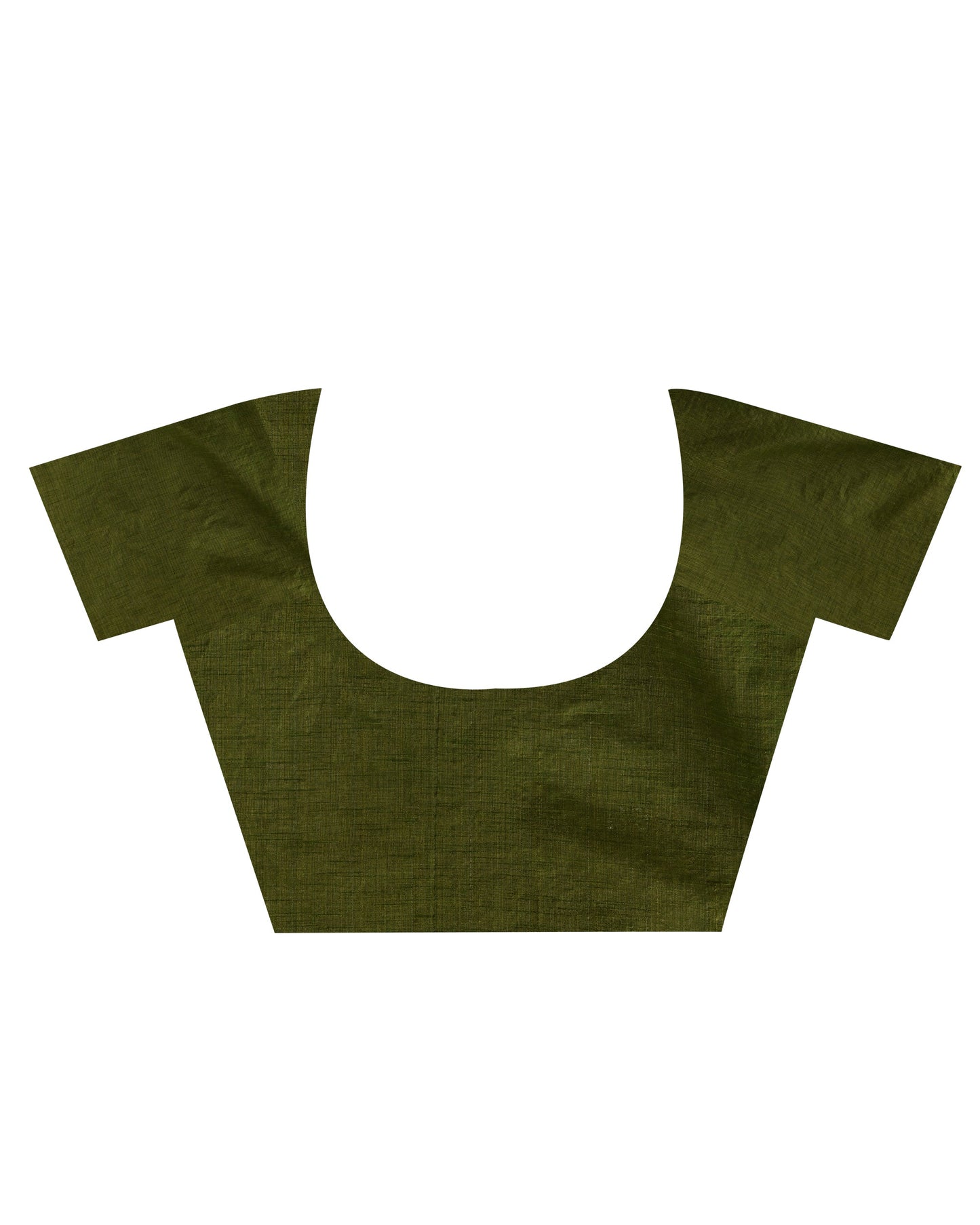 Women's Olive Green Hand Woven Cotton Blend Tissue Saree