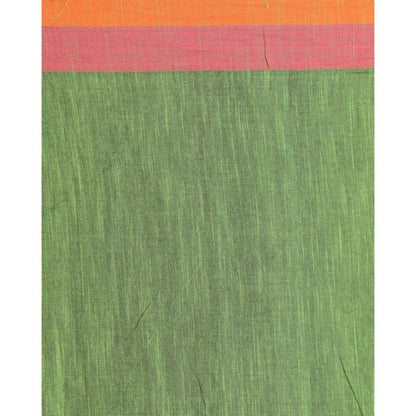 Women's Handspun Cotton Green Handloom Begampuri Saree