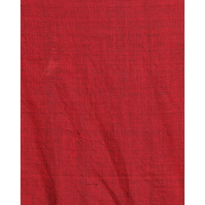 Women's Handspun Cotton Red Handloom Saree