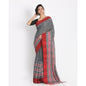 Women's Handspun Cotton Grey Handloom Begampuri Saree