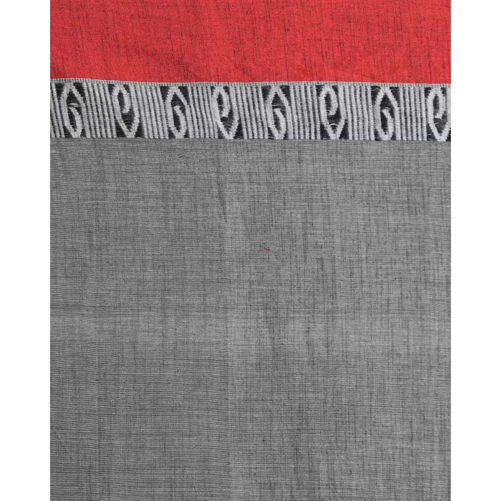 Women's Handspun Cotton Grey Handloom Begampuri Saree