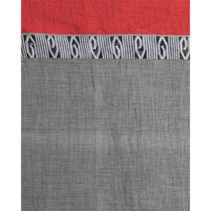 Women's Handspun Cotton Grey Handloom Begampuri Saree