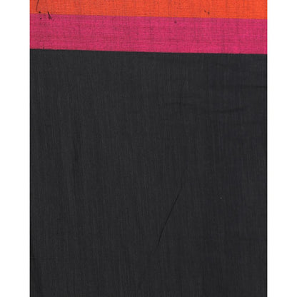 Women's Handspun Cotton Black Handloom Begampuri Saree