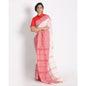 Women's Handspun Cotton White Handloom Begampuri Saree