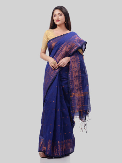 Women's Bengal Cotton Silk Handloom Saree Kohinoor Work With Blouse Piece