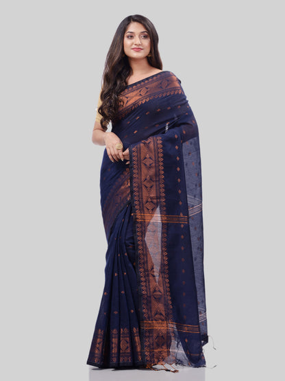 Women's Bengal Cotton Silk Handloom Saree Kohinoor Work With Blouse Piece