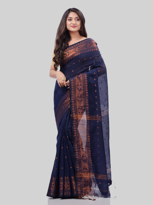 Women's Bengal Cotton Silk Handloom Saree Kohinoor Work With Blouse Piece