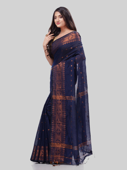 Women's Bengal Cotton Silk Handloom Saree Kohinoor Work With Blouse Piece