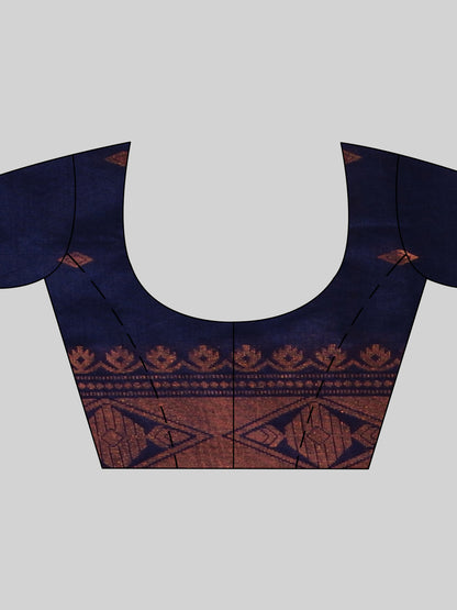 Women's Bengal Cotton Silk Handloom Saree Kohinoor Work With Blouse Piece