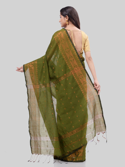 Women's Bengal Cotton Silk Handloom Saree Kohinoor Work With Blouse Piece