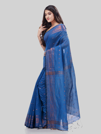 Women's Bengal Cotton Silk Handloom Saree Kohinoor Work With Blouse Piece