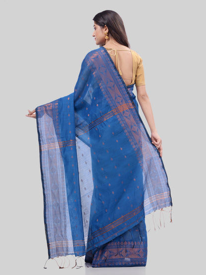 Women's Bengal Cotton Silk Handloom Saree Kohinoor Work With Blouse Piece