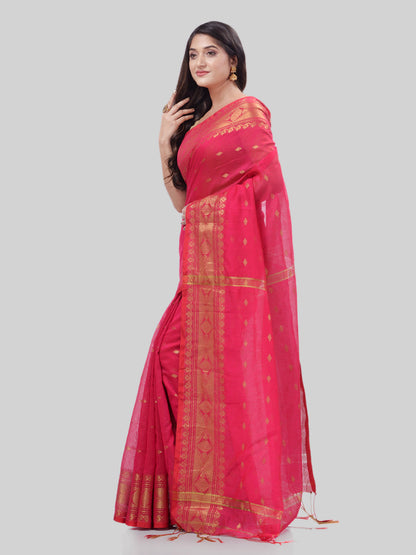 Women's Bengal Cotton Silk Handloom Saree Kohinoor Work With Blouse Piece