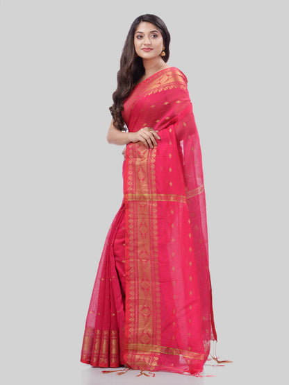 Women's Bengal Cotton Silk Handloom Saree Kohinoor Work With Blouse Piece