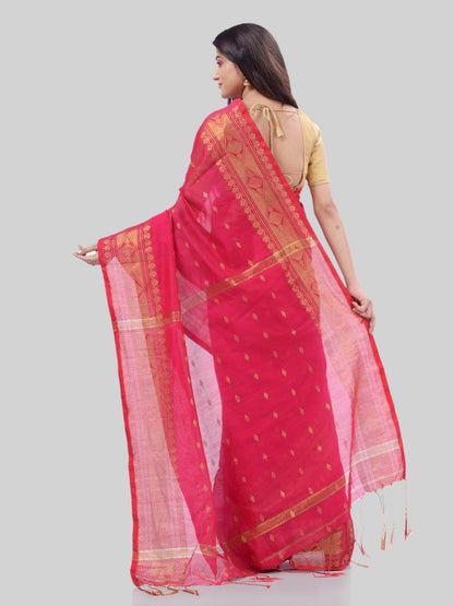 Women's Bengal Cotton Silk Handloom Saree Kohinoor Work With Blouse Piece