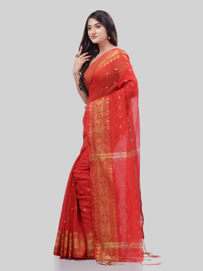 Women's Bengal Cotton Silk Handloom Saree Kohinoor Work With Blouse Piece