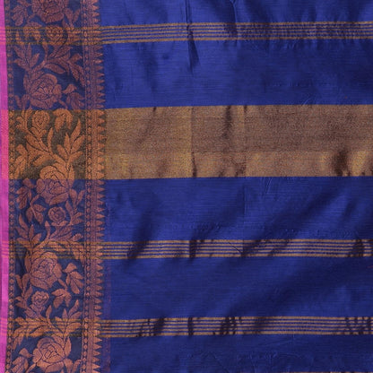 Women's Cotton Handloom Cotton Silk Saree Gulab Work With Blouse Piece