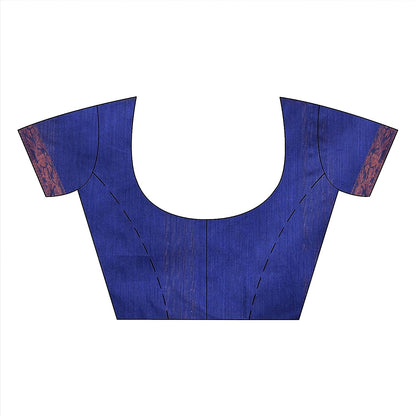 Women's Cotton Handloom Cotton Silk Saree Gulab Work With Blouse Piece
