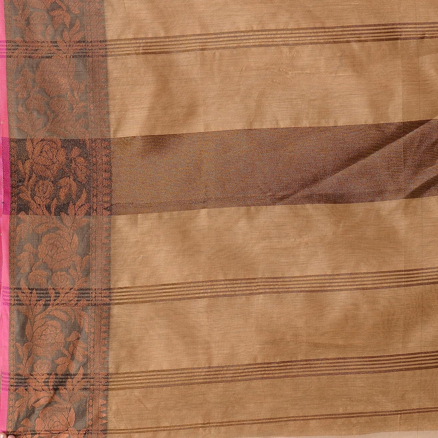 Women's Cotton Handloom Cotton Silk Saree Gulab Work With Blouse Piece