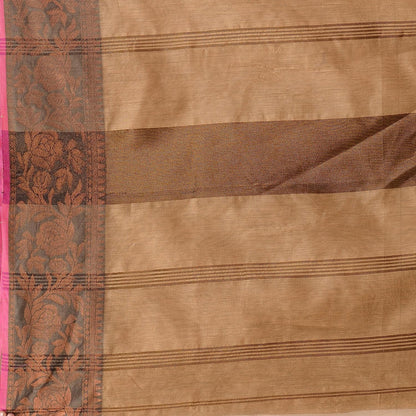 Women's Cotton Handloom Cotton Silk Saree Gulab Work With Blouse Piece