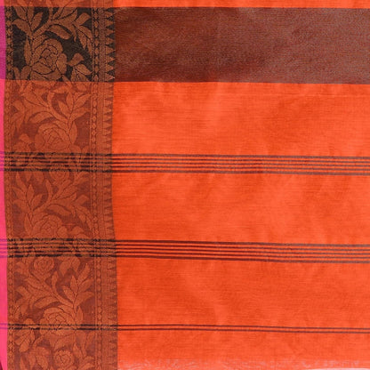 Women's Cotton Handloom Cotton Silk Saree Gulab Work With Blouse Piece