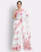 Women's Beige Cotton Blend Handloom Printed Saree